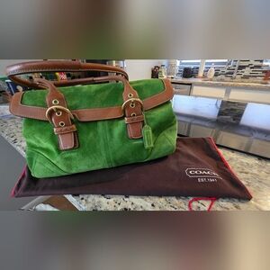 NWOT Coach Green Suede Shouler Bag/purse, Soho Collection Circa 2004